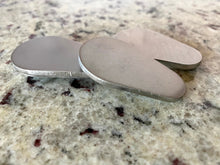 Load image into Gallery viewer, Stainless Steel Key Fob Blank 1/8" Thick Quantity of 5 Key Fob Bag Tag Golf Bag Key Chain Hand Stamping Supply