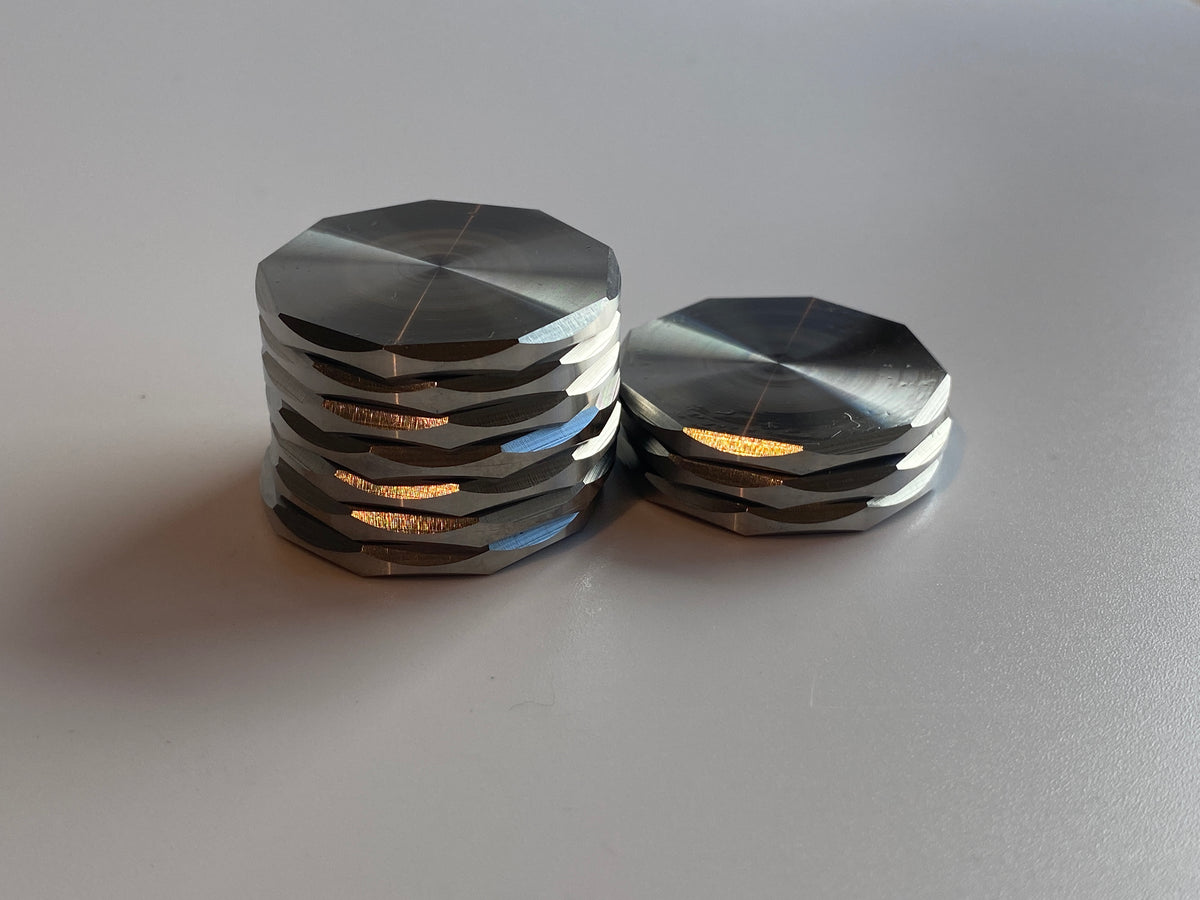 Horizontal Reeded Coin Stainless Steel Coin Blanks - 1 1/4