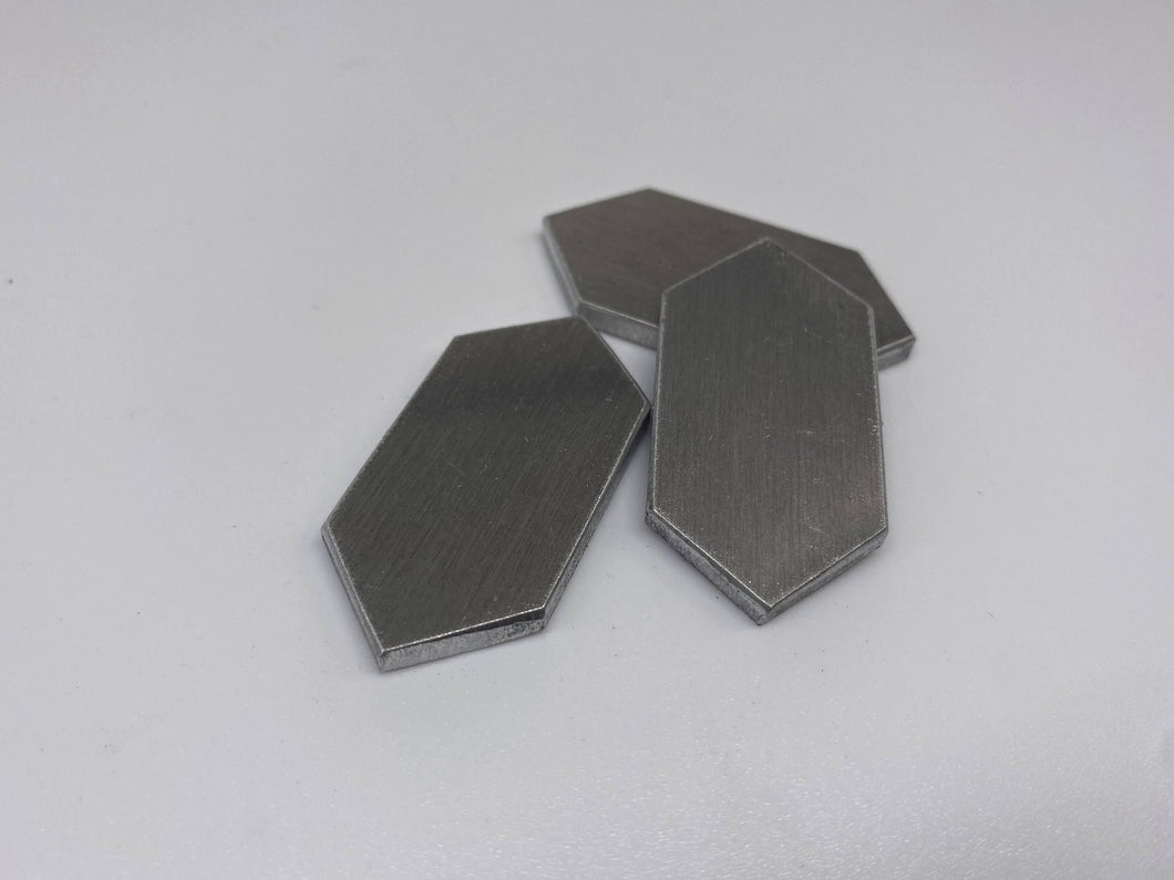 Oblong Aluminum Hexagons 3/4
