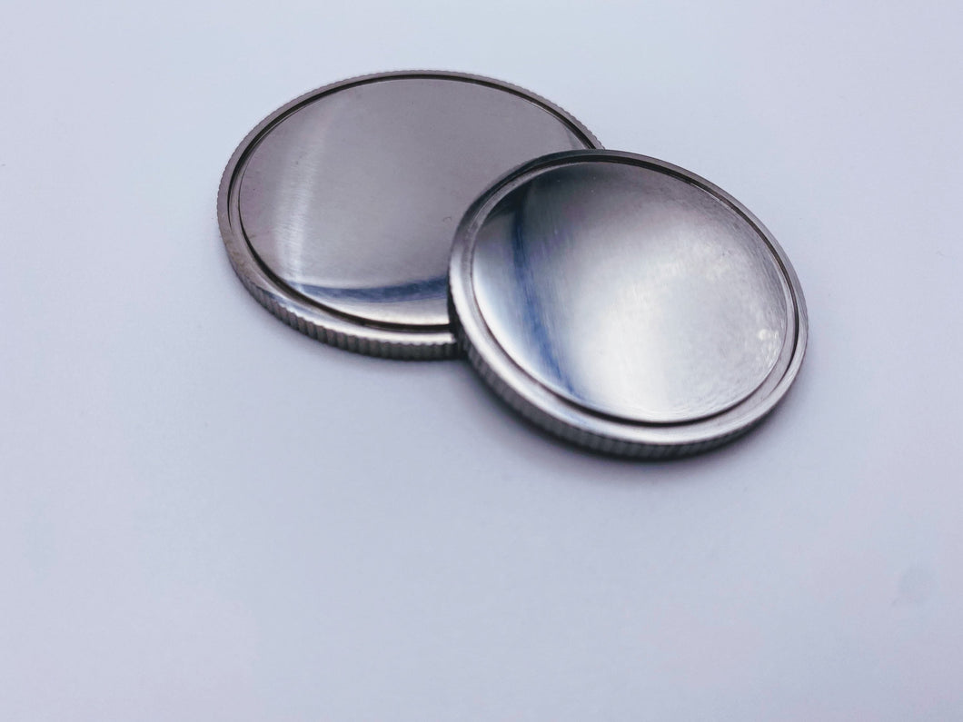 Stainless Steel Coin Blanks - Challenge Coin - Reed Edge - Grooved - Mirror Finish - 32mm, 40 mm